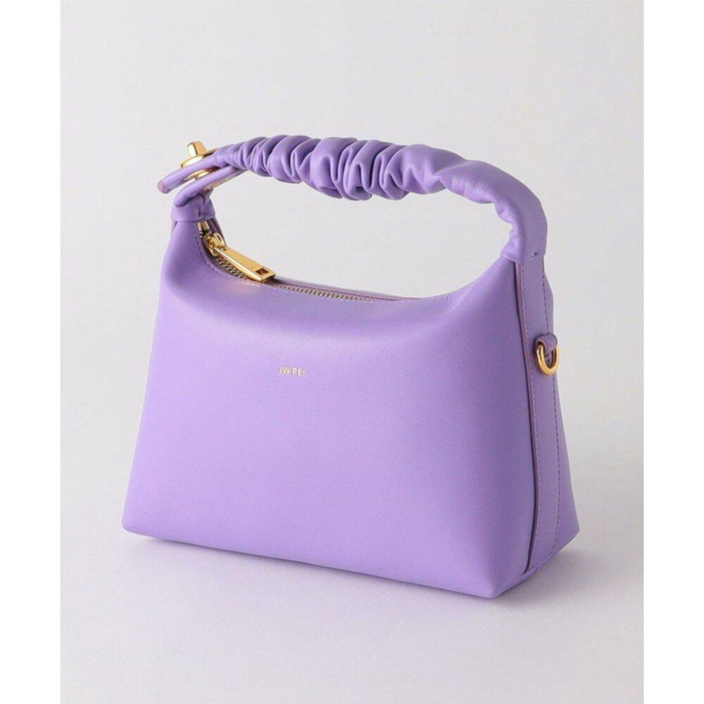 JW Pei Leather Top Handle Crossbody Bag Purple Small